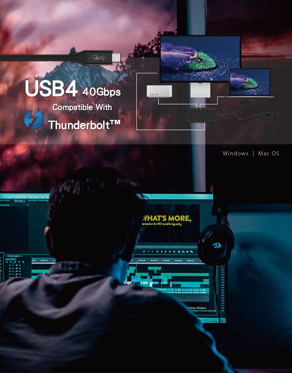 USB4 KVM Dock KVM Switch SSI OEM Manufacturer